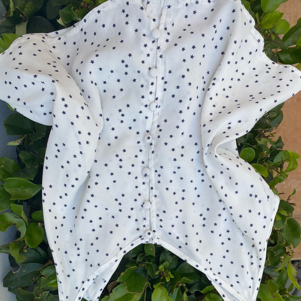 White tank cami with little blue stars!!